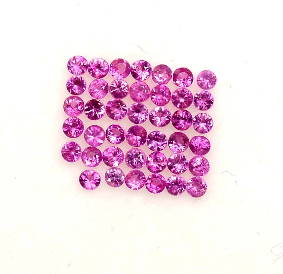 50 Pcs Natural Pink Ceylon Sapphire Round Cut Loose Gemstone GIT Certified AAA+ - Image 4 of 4