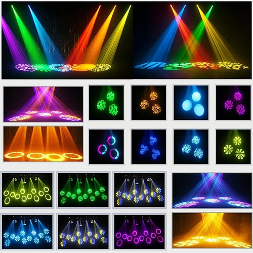 2 piezas 80W LED GOBO RGBW Moving Head luz de escenario DMX512 fiesta concierto iluminación - Imagen 16 de 19