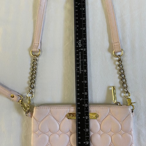 Betsy Johnson Small Clutch W/ Removable Crossbody Strap & Wrist Strap Light Pink - Picture 6 of 11