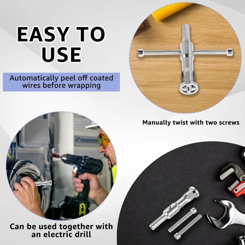 2 in 1 Electrical Drill & Manual Wire Stripper Cable Nut Twister Precision Wire - Picture 6 of 6