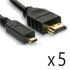5 Pack Lot 6ft Micro HDMI Cable Male Converter 4K GoPro HERO 9 8 7 6 5 4 Black