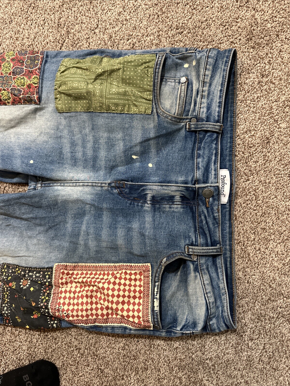 Profound Patchwork Distressed Paint Splatter RAW … - image 5