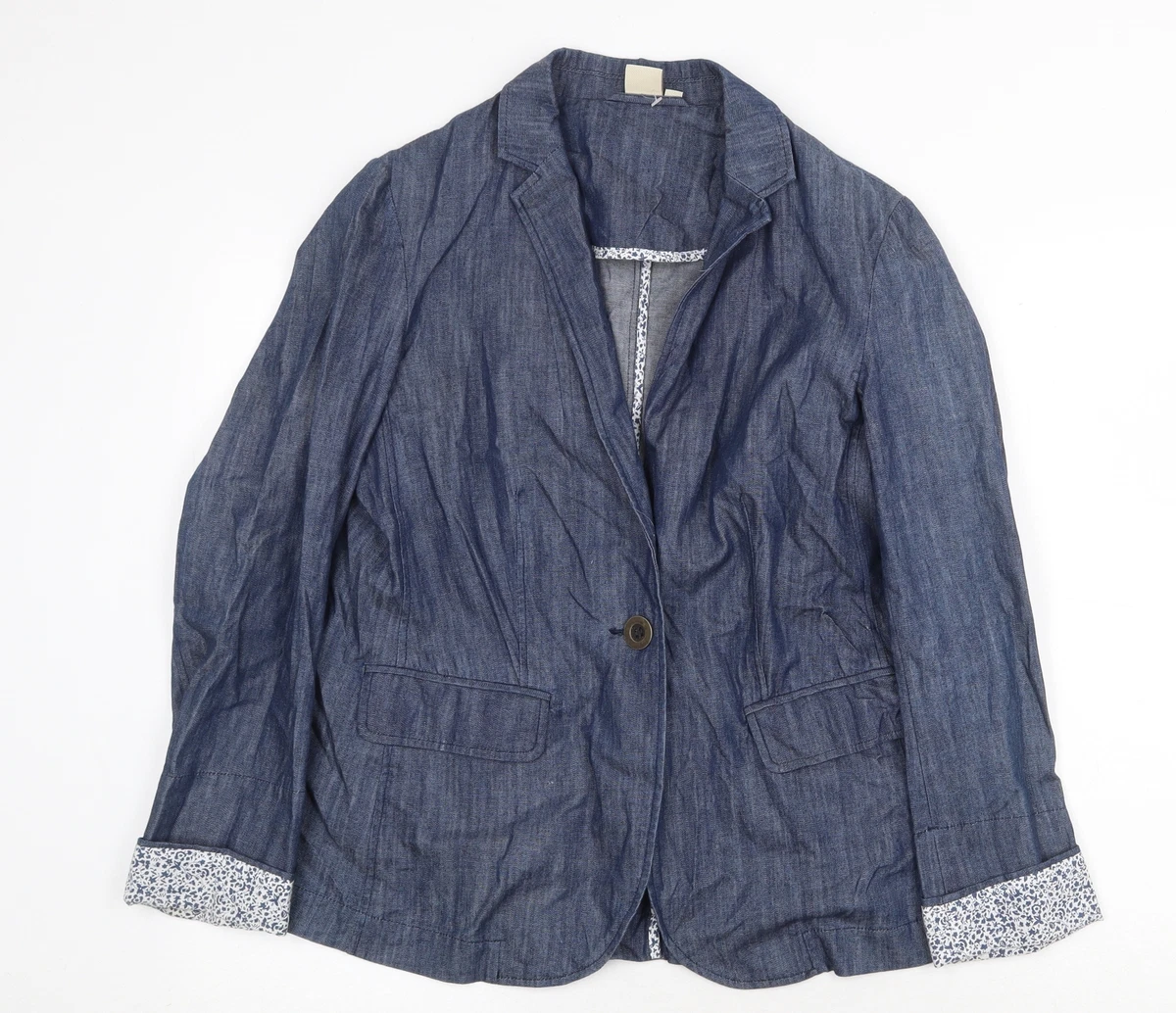 Blazer/veste Femme Cotton Traders - Taille UK 22 - Bleu Coton - Neuf Avec étiquettes