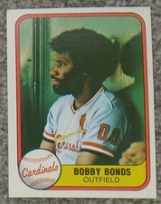 1981 Fleer - ST. LOUIS CARDINALS BOBBY BONDS - EX-MINT - FREE SHIPPING