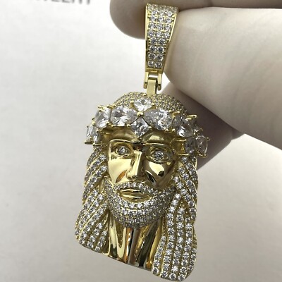 925 Solid Sterling Silver Cubic Zirconia Icy Jesus Pendant | eBay
