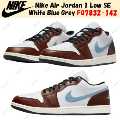 Nike Air Jordan 1 Low SE White Blue Grey FQ7832-142 Men's Size | eBay