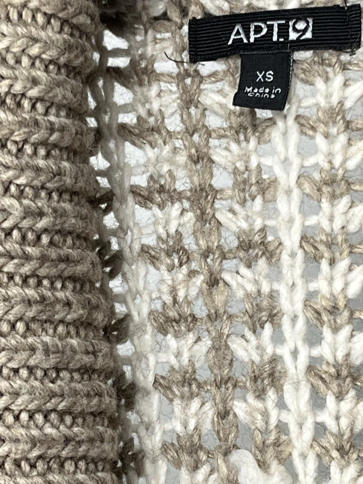 Apt 9 Suéter Manga Larga Frente Abierto Cárdigan Cascada Drapeado Chal XS Cottage Foto 3 de 3