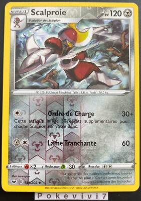 pokemon card scalper Carte SCALPROIE 134/202 REVERSE Epée et Bouclier 1 EB01 FR NEUF Pokemon Card SCALPING is About