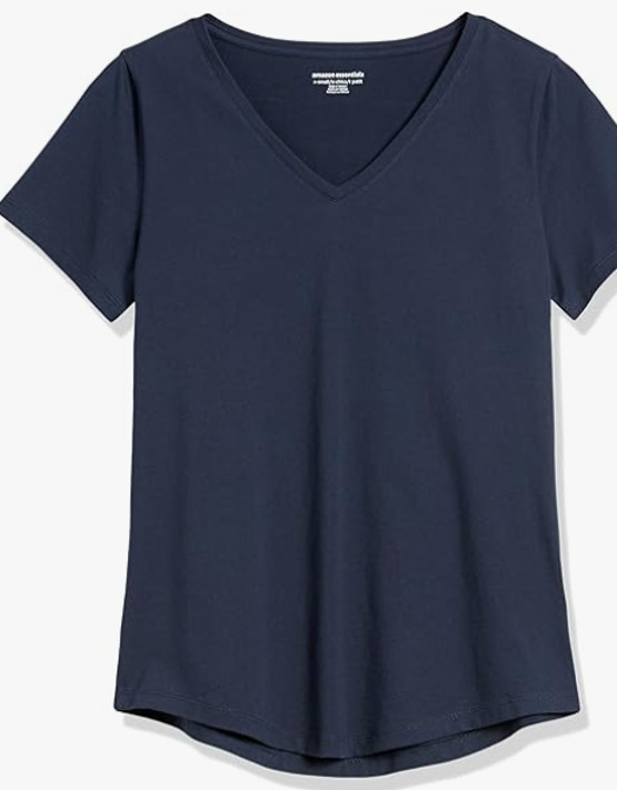 NEW Amazon Essentials Women's Classic-Fit V-Neck T-Shirt Size 2XL