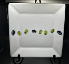 Macy's The Cellar WHITE SQUARE Olive  Salad Dessert Appetizer Plate