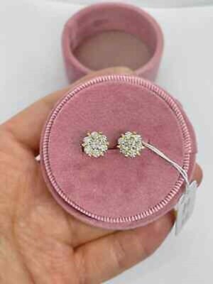 2Ct Lab Created Round Cut Diamond Flower Women's Earrings 14K Yellow Gold Finish