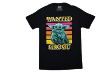 Star Wars Mens Wanted Grogu Baby Yoda Black Shirt New S, XL
