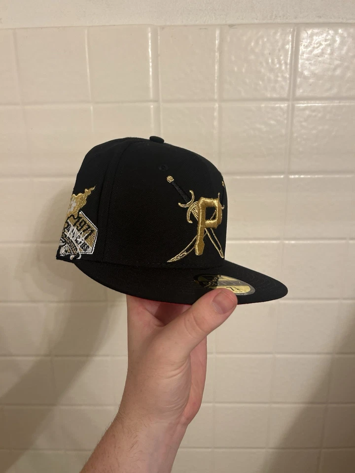Кепка на резинке New Era 59Fifty Pittsburgh Pirates черная/золотистая, размер 7 1/4 - Изображение 4 из 4