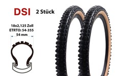 2 Stück 18 Zoll Fahrrad Reifen 18x2.125 BMX Kinderrad Decke 54-355 Retro braun