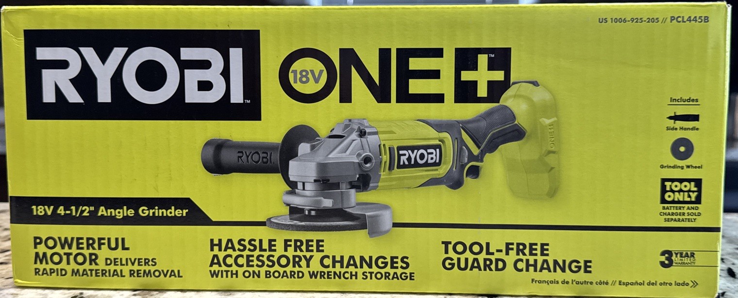 Ryobi ONE+ 18V Cordless 4-1/2 in. Angle Grinder - Tool Only (PCL445B)