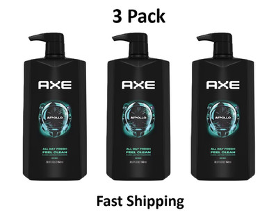 Axe Apollo Refreshing Daily Use Men's Body Wash, Sage & Cedarwood, 32 Oz, 3 Pack