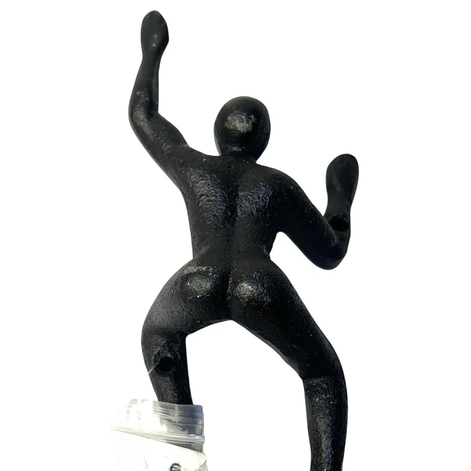 Lot of 2 Wall Climber Cast Iron Decorative Black Wall Mount Hooks - Image 3 of 4