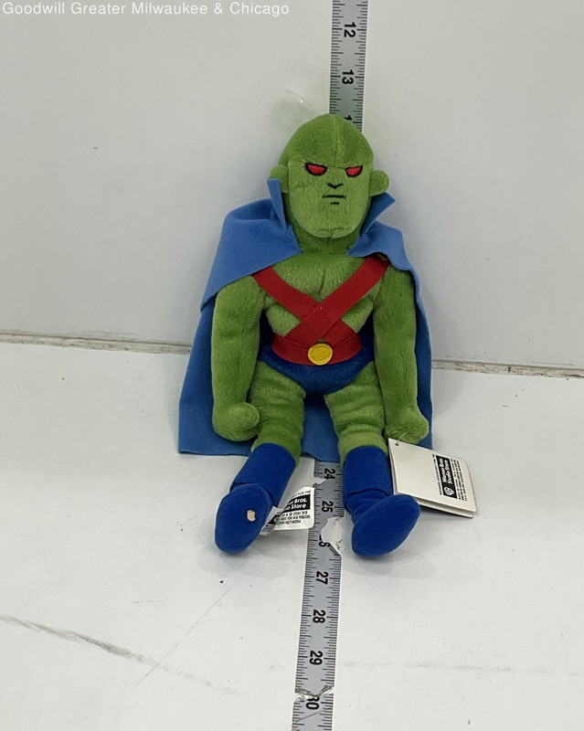 Warner Bros Studio Store Green Blue Red Martian Manhunter Bean Bag Plush