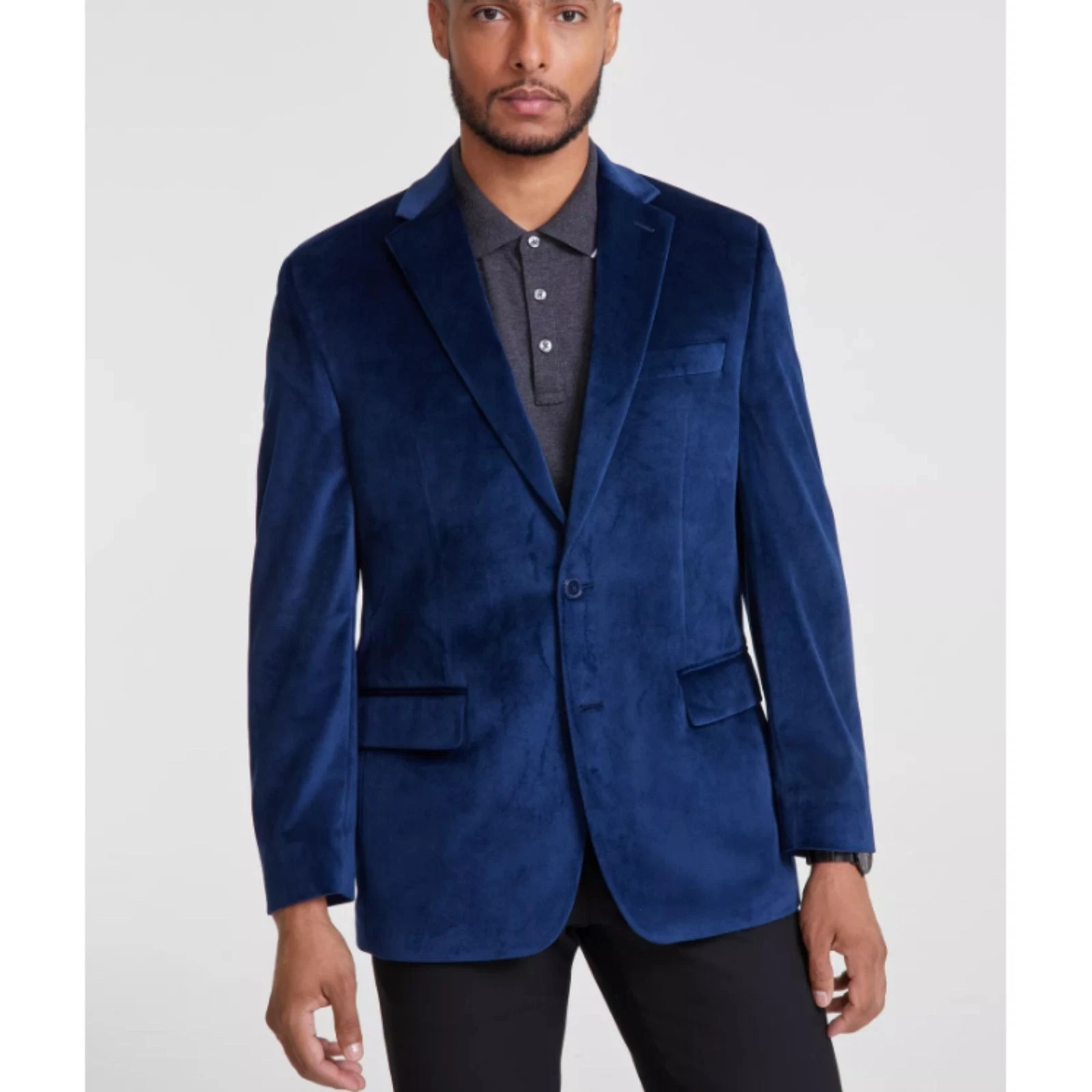 Alfani Blazer Men's Size 36S Blue Velvet Two Button Formal Tailored NWT