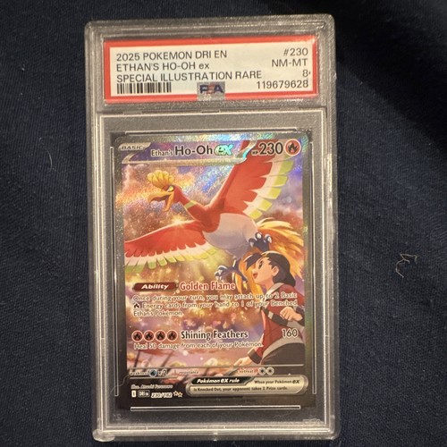 PSA 8 Ethan's Ho-Oh ex 230/182 Sv10 Destined Rivals SIR Holo English