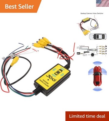 Video Switcher 4 Input 1 Output for Car Cameras Remote Control