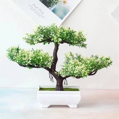 MARKENLOS Künstliche Bonsai Pflanze Minibaum Topf Dekoration Zimmer Garten