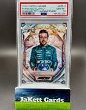 2025 Topps Chrome F1 - Diamond 75th Anniversary Fernando Alonso #D75-9 - PSA 10 — PSA 10 graded 2025 Topps Chrome F1 Diamond 75th Anniversary card for sale on eBay