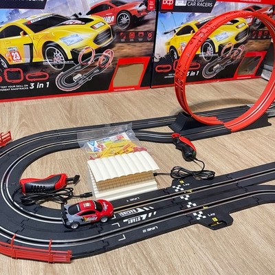 BCP Double Loop Slot Car Racing Set 3-in-1 Track 1 Car Complete Tested