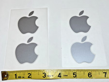 NOS Silver Gray Apple Logo 2 Stickers Decals Genuine OEM