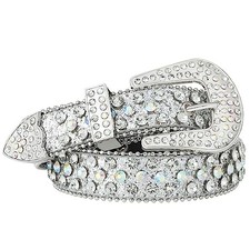 Kids Rhinestone Western Belt - Cowboy Cowgirl Fit Waist: 21"-25" 1-silver