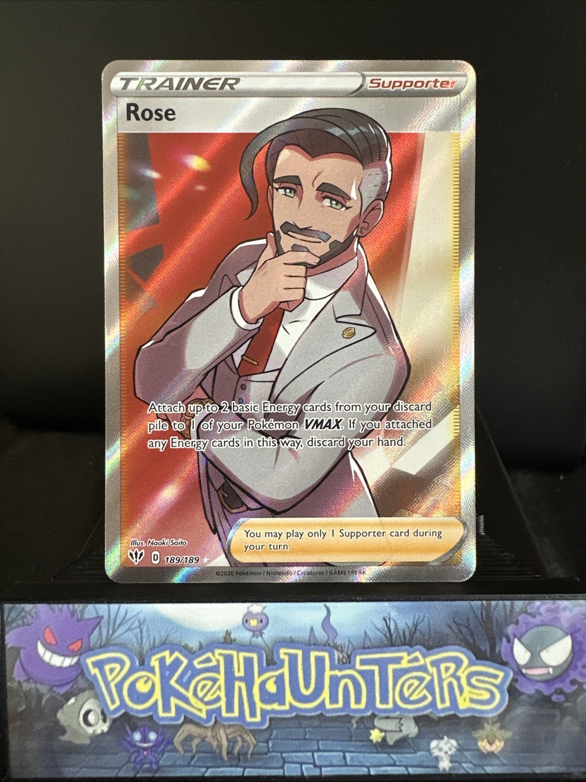 Pokemon card ROSE 189/189 Darkness Ablaze Ultra Rare Full Art Trainer NM
