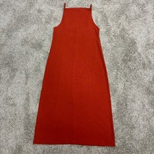 Old Navy Ribbed Knit Maxi Dress Womens Small Orange Sleeveless 90’s Sporty Teen