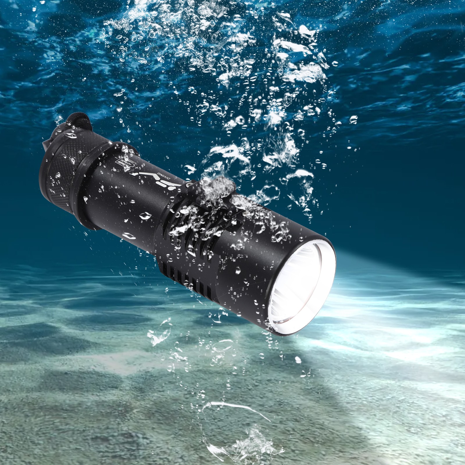 Led Scuba Diving Flashlight Torch Underwater 100M Waterproof Light Rechargeable