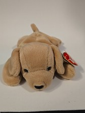 Ty Beanie Baby FETCH Golden Labrador Retriever Dog 8.5" Stuffed Animal Toy MWMTs