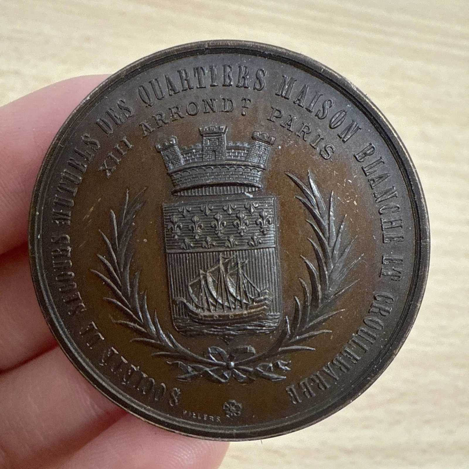 Médaille Société De Secours Mutuelle Des Quartiers Maison-Blanche Et Croulebarbe