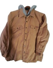Vtg Dickies Mens Hooded Canvas Quilted Heavyweight Outdoor Chore Jacket Size XL