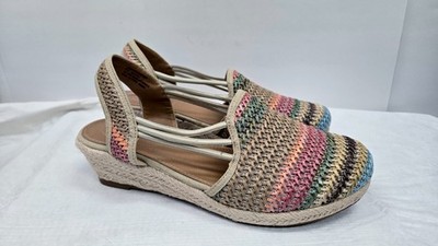 Comfortview ''Clea'' Woven Colorful Sandals Women's Size 8W