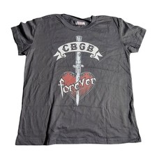 CBGB OMFUG Forever Heart Dagger Graphic T-Shirt Black Mens Medium Made in USA