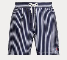RALPH LAUREN POLO Męskie Paski Granatowe Spodenki kąpielowe XXL Sugerowana cena detaliczna 105 £