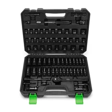 3/8" Drive Impact Socket Set, 109-Piece SAE (5/16"-1") and Metric (6mm-24mm),...