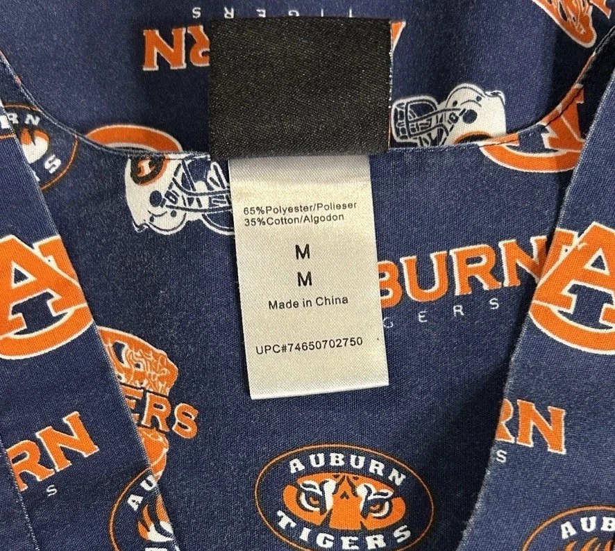 Scrub Dudz Medium Auburn Tigers Short Sleeve Scrub Top - Image 4 of 4