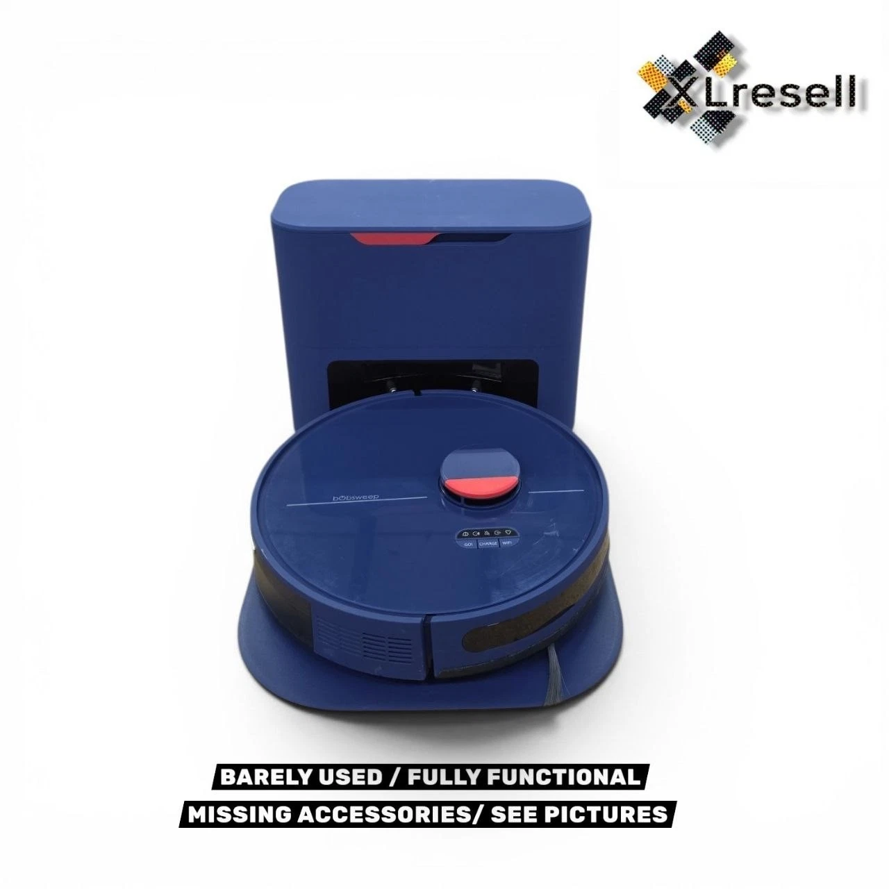 BObsweep Dustin Wi-Fi Connected Self-Emptying Robot Vacuum And Mop - Navy