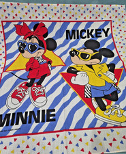 1989 Mickey and Minnie Bandana Street Style with Triangle Border Made in USA