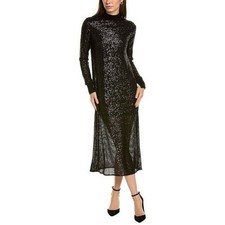 NEW AllSaints Women's Juela Sequin Long Sleeve Midi Dress Black Size Large L NWT