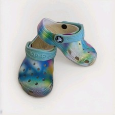 Crocs Classic Solarized Clogs Toddler Size C 6 Rainbow Tie Dye Slip On- READ