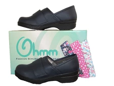 OHMM Clogs Women's 8.5 Navy Slip-Resistant Slip-On Casual Shoes (FREE SHIPPING)