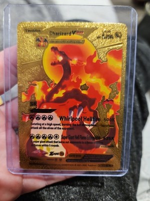 Charizard Vmax Premium Gold Foil Fan Art Vinyl Textured Collector 
