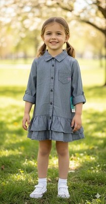 Roxy Girl Youth Large Dark Grey Tunic Dress New With Tags Tiered Ruffled Bottom