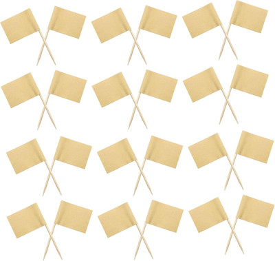 50 Stück leere Zahnstocher Fahnen, Cocktail Sticks Mini Lebensmitteletiketten Fahnen, Kraftpapier