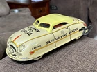 Vintage 1950 Marx SAFE DRIVING SCHOOL  305 Tin Litho Wind-Up Toy Car Yellow Roof